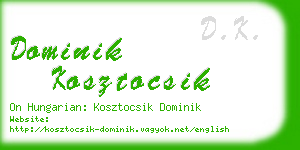 dominik kosztocsik business card